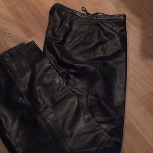 100 % Leather black pants by Ann Taylor